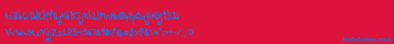 PrettyOnTheInside Font – Blue Fonts on Red Background