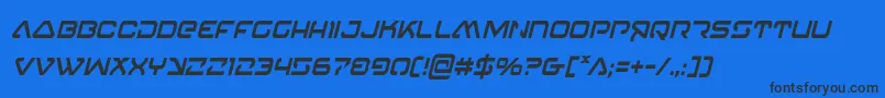 4114blasterv2condital Font – Black Fonts on Blue Background