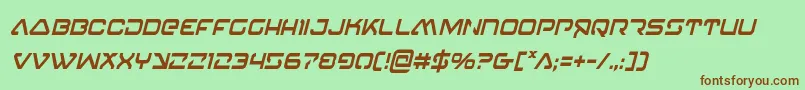 4114blasterv2condital Font – Brown Fonts on Green Background