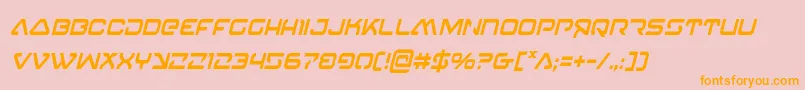 4114blasterv2condital Font – Orange Fonts on Pink Background