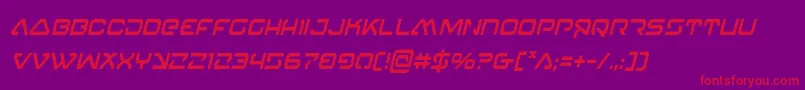 4114blasterv2condital Font – Red Fonts on Purple Background