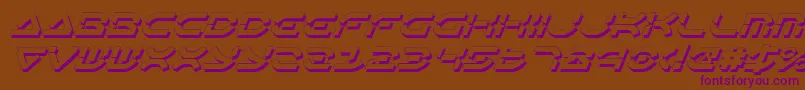 OberonDeuxShadowItalic Font – Purple Fonts on Brown Background