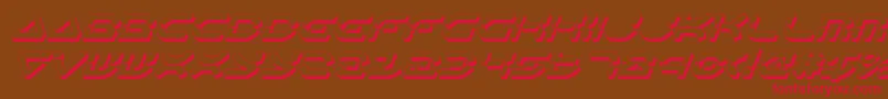 OberonDeuxShadowItalic Font – Red Fonts on Brown Background