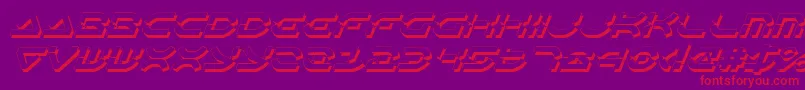 OberonDeuxShadowItalic Font – Red Fonts on Purple Background