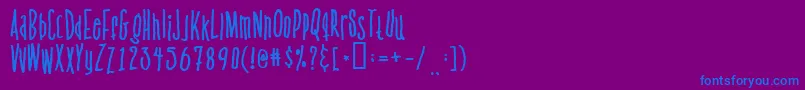 Venus ffy Font – Blue Fonts on Purple Background