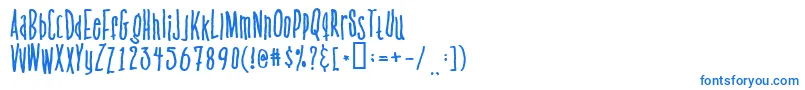 フォントVenus ffy – 白い背景に青い文字
