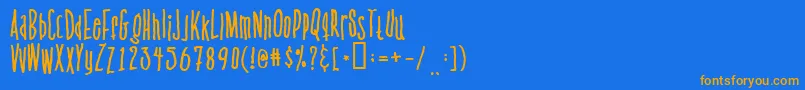 Venus ffy Font – Orange Fonts on Blue Background