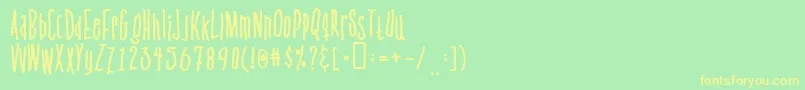 Шрифт Venus ffy – жёлтые шрифты на зелёном фоне