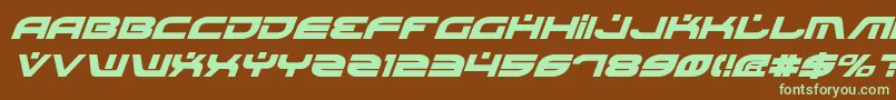 BattlefieldBoldItalic-fontti – vihreät fontit ruskealla taustalla