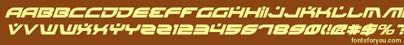 BattlefieldBoldItalic-fontti – keltaiset fontit ruskealla taustalla