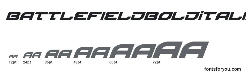 Размеры шрифта BattlefieldBoldItalic
