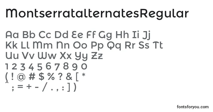 MontserratalternatesRegular Font – alphabet, numbers, special characters