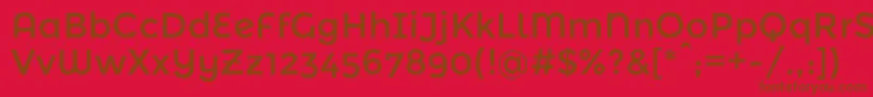 フォントMontserratalternatesRegular – 赤い背景に茶色の文字
