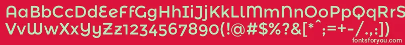 フォントMontserratalternatesRegular – 赤い背景に緑の文字