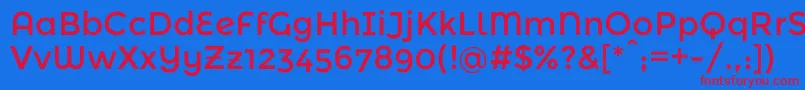 MontserratalternatesRegular Font – Red Fonts on Blue Background