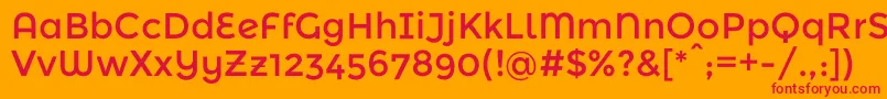 Шрифт MontserratalternatesRegular – красные шрифты на оранжевом фоне