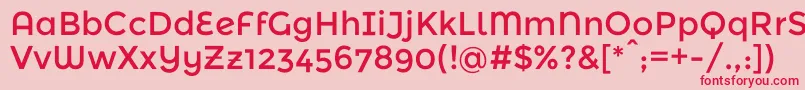 MontserratalternatesRegular-Schriftart – Rote Schriften auf rosa Hintergrund