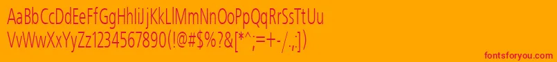 Freeset60n-Schriftart – Rote Schriften auf orangefarbenem Hintergrund