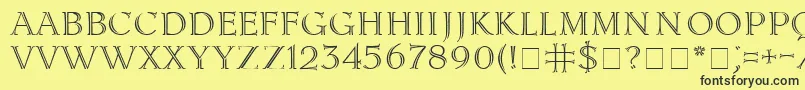 LidiaCyr Font – Black Fonts on Yellow Background