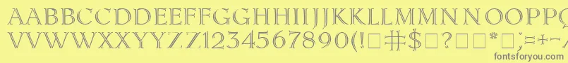 LidiaCyr Font – Gray Fonts on Yellow Background