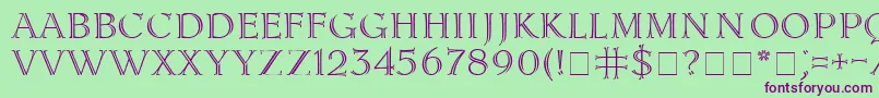 LidiaCyr Font – Purple Fonts on Green Background