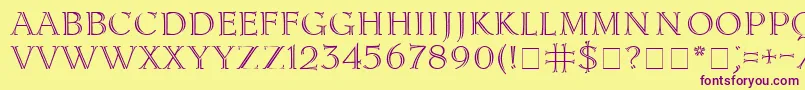 LidiaCyr Font – Purple Fonts on Yellow Background