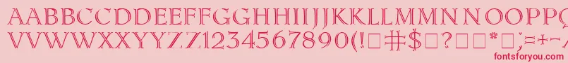 フォントLidiaCyr – ピンクの背景に赤い文字