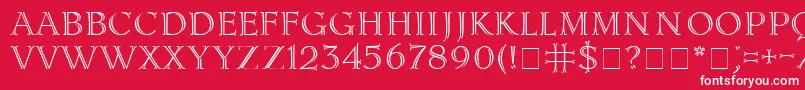 フォントLidiaCyr – 赤い背景に白い文字
