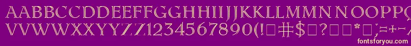 LidiaCyr Font – Yellow Fonts on Purple Background