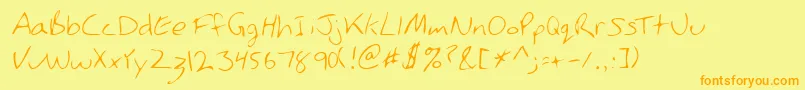 Lehn146フォントについての詳細 フォントLehn146 – オレンジの文字が黄色の背景にあります。