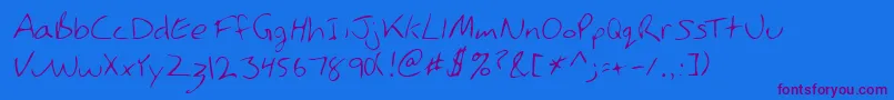 Lehn146 Font – Purple Fonts on Blue Background
