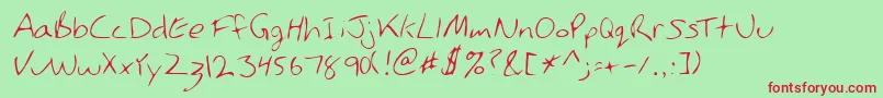 Fonte Lehn146 – fontes vermelhas em um fundo verde
