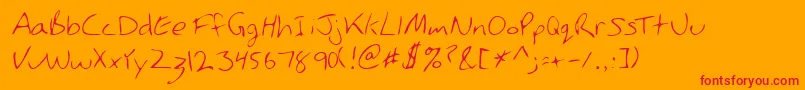 フォントLehn146 – オレンジの背景に赤い文字