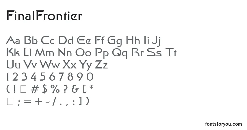 FinalFrontier-fontti – aakkoset, numerot, erikoismerkit