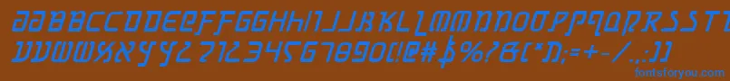 GrimlordBoldItalic Font – Blue Fonts on Brown Background