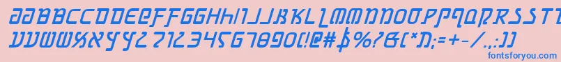 Police GrimlordBoldItalic – polices bleues sur fond rose
