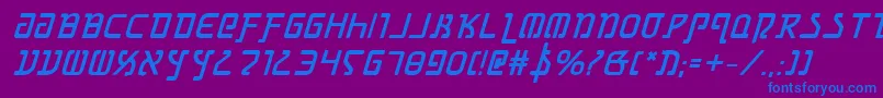 GrimlordBoldItalic Font – Blue Fonts on Purple Background