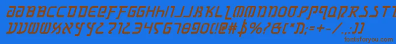 GrimlordBoldItalic Font – Brown Fonts on Blue Background