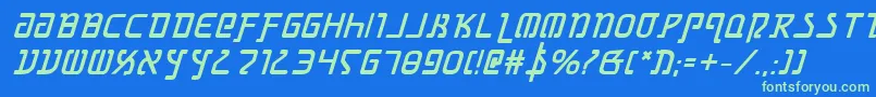 GrimlordBoldItalic Font – Green Fonts on Blue Background