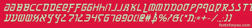 フォントGrimlordBoldItalic – 赤い背景に緑の文字