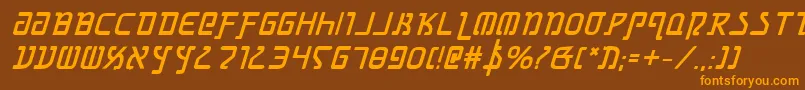 GrimlordBoldItalic Font – Orange Fonts on Brown Background