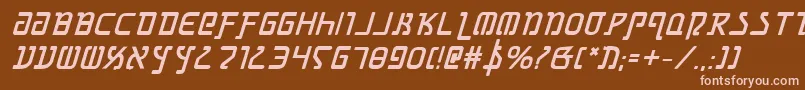 GrimlordBoldItalic Font – Pink Fonts on Brown Background