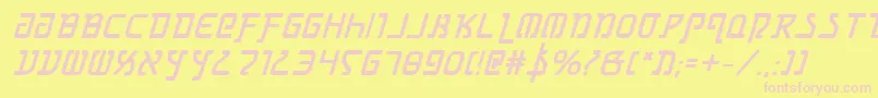 GrimlordBoldItalic Font – Pink Fonts on Yellow Background