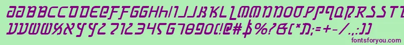 GrimlordBoldItalic Font – Purple Fonts on Green Background
