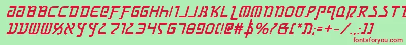 GrimlordBoldItalic Font – Red Fonts on Green Background