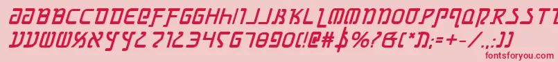 フォントGrimlordBoldItalic – ピンクの背景に赤い文字