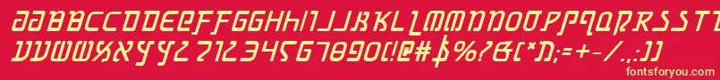 GrimlordBoldItalic Font – Yellow Fonts on Red Background