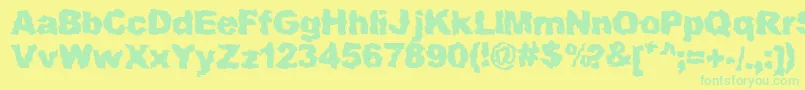 Czcionka DrNerve – zielone czcionki na żółtym tle