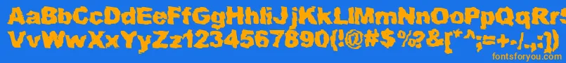 DrNerve Font – Orange Fonts on Blue Background