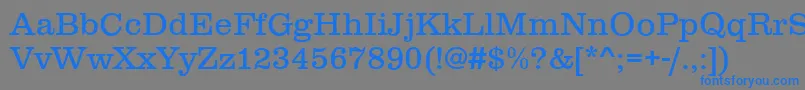 フォントClareLight – 灰色の背景に青い文字